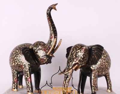 【巴基斯坦手工藝銅器20英寸大象招財(cái)彩點(diǎn)銅對(duì)大象】價(jià)格_廠家_圖片 -